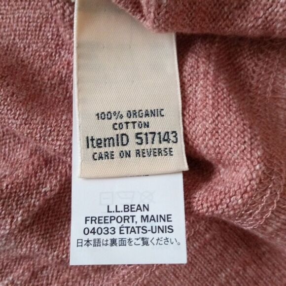 NWOT L.L. Bean Organic Cotton Slub Sweater Crew neck Sweatshirt Red Size Small - Picture 6 of 7